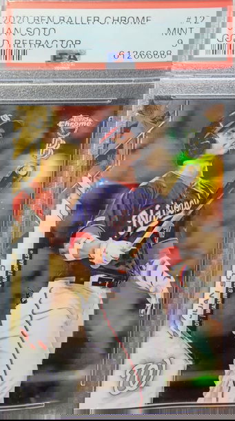 Juan Soto 2020 Ben Baller Chrome #12 Gold Refractor /50 PSA 9