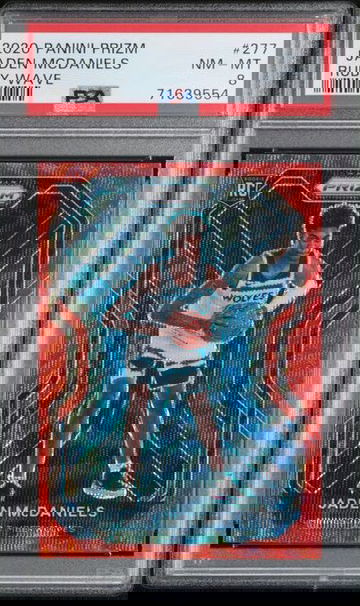 2020 PANINI PRIZM JADEN MCDANIELS RUBY WAVE #277 PSA 8 MINT
