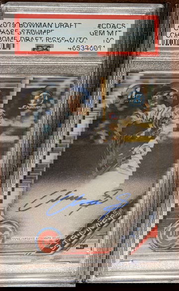 2019 Bowman Draft Chrome Draft Picks Autograph Chase Strumpf PSA 10