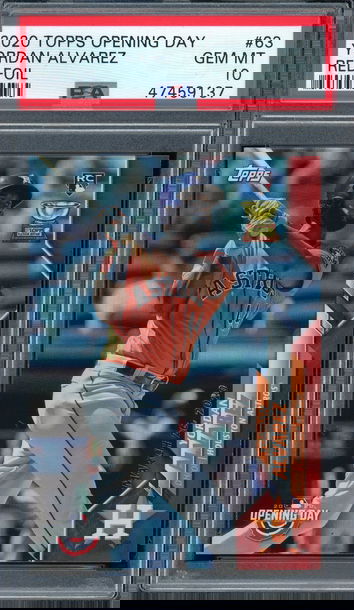 2020 TOPPS OPENING DAY YORDAN ALVAREZ ASTROS RED FOIL PSA 10 POP 21! RARE