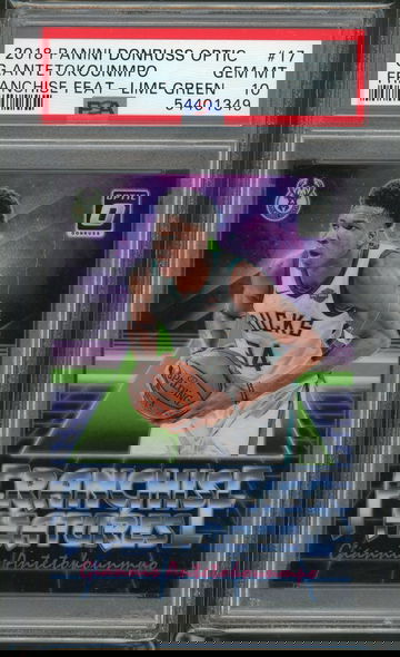 2018 Optic Giannis Antetokounmpo Franchise Features Lime Green /149 PSA 10