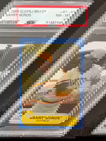 1986 Fleer Update #U-14 Barry Bonds PSA 8