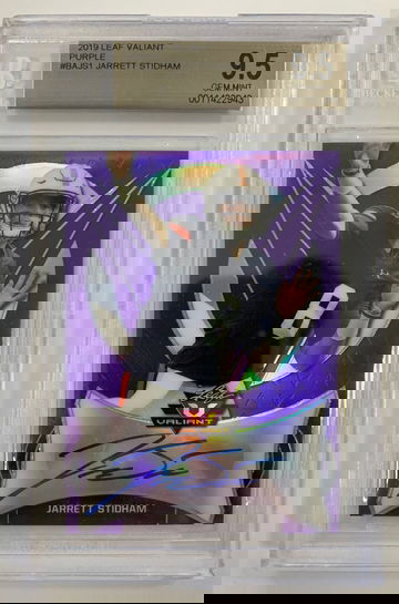 2019 Leaf Valiant Jarrett Stidham Purple Autograph #/20 BGS 9.5