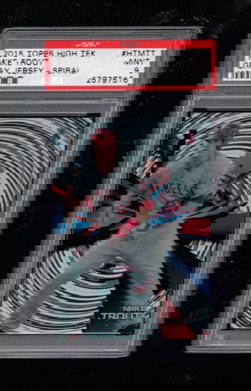 2015 Topps High Tek HTMTT Mike Trout Gray Jersey - Spiral PSA 9 MINT