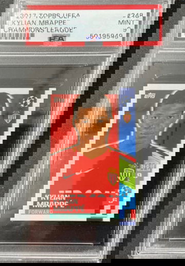 2017 Topps Uefa Champions League Kylian Mbappe Rookie Monaco PSA 9 POP 51