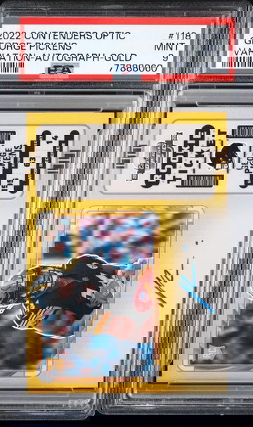 2022 Panini Optic Contenders George Pickens Rookie Ticket Auto Gold PSA 9