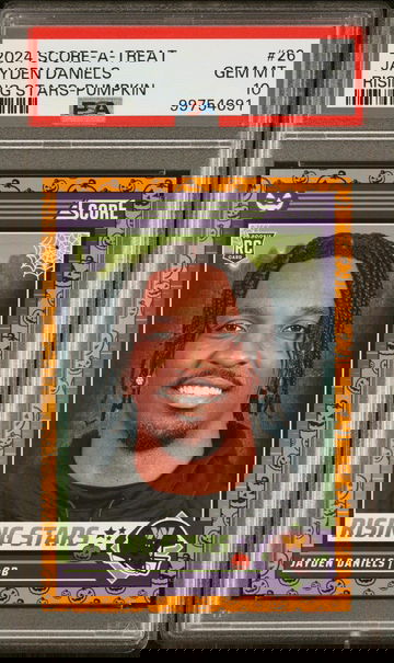 2024 Panini Score-A-Treat Rising Stars Pumpkin Jayden Daniels #26 RC PSA 10