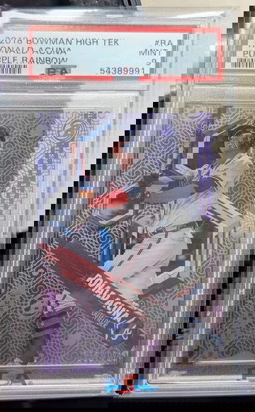 2018 Bowman High Tek Ronald Acuna Purple Rainbow /191 PSA 9 #RA RC Rookie Braves