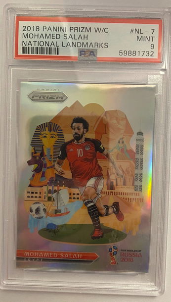 Mohamed Salah 2018 Panini Prizm World Cup Landmarks PSA 9