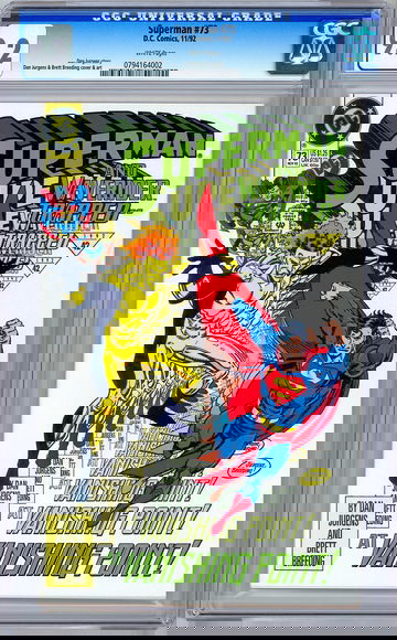 SUPERMAN #73 CGC 9.2 PRELUDE TO DOOMSDAY APP IN *DEATH OF SUPERMAN SAGA* 1992