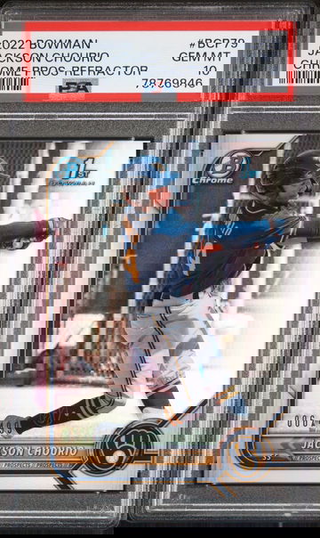 2022 Bowman Chrome #BCP79 Jackson Chourio Refractor #/499 PSA 10