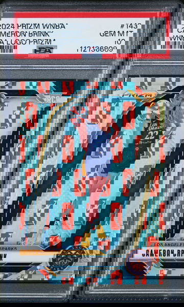 2024 PANINI PRIZM WNBA CAMERON BRINK WNBA LOGO PRIZM #143 RC ROOKIE PSA 10