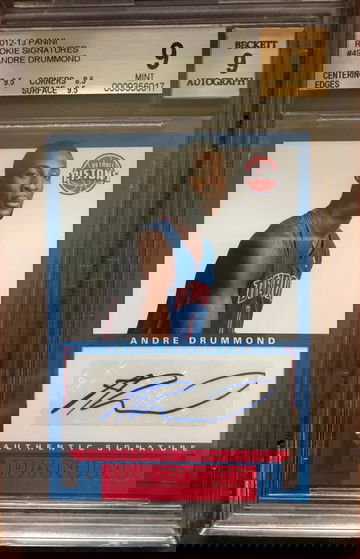 2012-13 Panini Andre Drummond Rookie Signatures Auto BGS 9 Mint