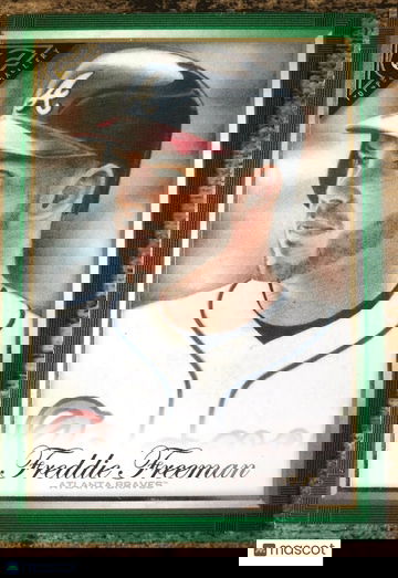 2019 Topps Gallery #136 FREDDIE FREEMAN GREEN Parallel SP #02/99 Braves