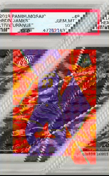 2019 Panini Mosaic #8 Lebron James Reactive Orange PSA 10