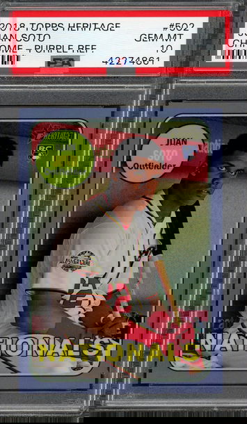 2018 Topps Heritage Juan Soto Purple Refractor