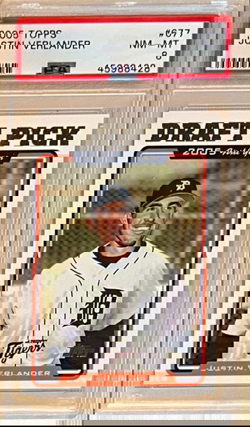 2005 Topps #677 Justin Verlander rookie PSA 8