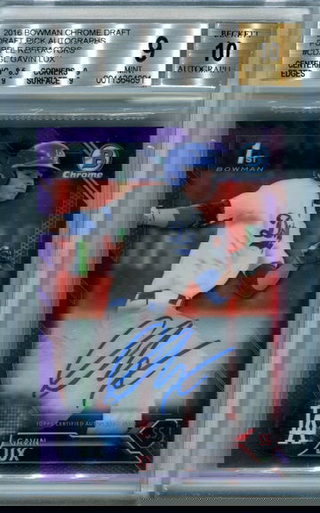 Gavin Lux purple refractor /250 BGS 9 auto 10