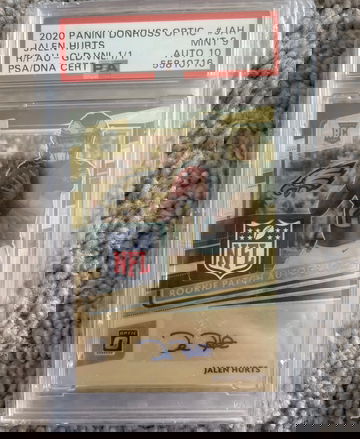 2020 Panini Donruss Optic Optic Jalen Hurts RPA Gold Vinyl 1/1