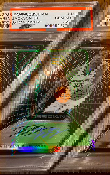 2018 Panini Obsidian Matrix Auto Green /15 Jaren Jackson Jr. PSA 10