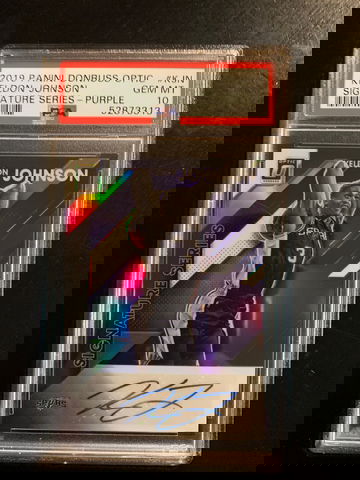 2019 Donruss Optic Keldon Johnson Signature Series Purple Auto PSA 10 Gem Mint