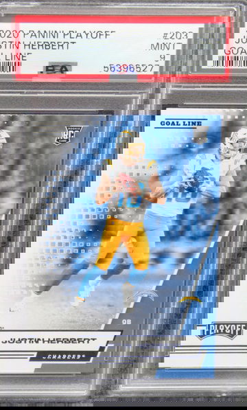 2020 Panini Playoff Goal Line Justin Herbert Rookie RC PSA 9