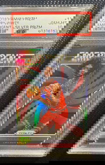 2019 Panini Prizm Coby White RC Emergent Silver Prizm PSA 10 Gem Mint #1