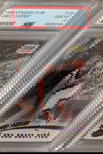 1998 STADIUM CLUB #105 VINCE CARTER ROOKIE RC PSA 10 (Shipping from Canada)