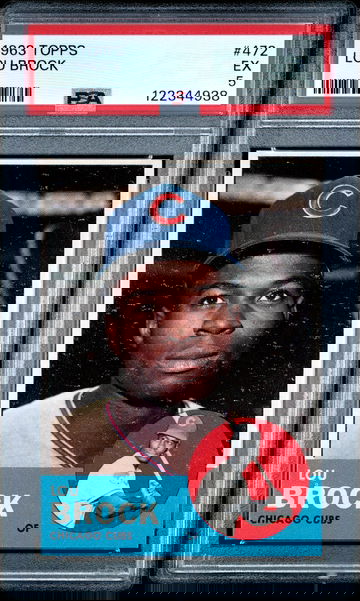 1963 Topps #472 Lou Brock 2nd Year PSA 5 EX