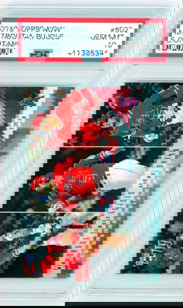 2018 Topps Now #502 Trout/Pujols/Ohtani PSA 10 GEM MINT!