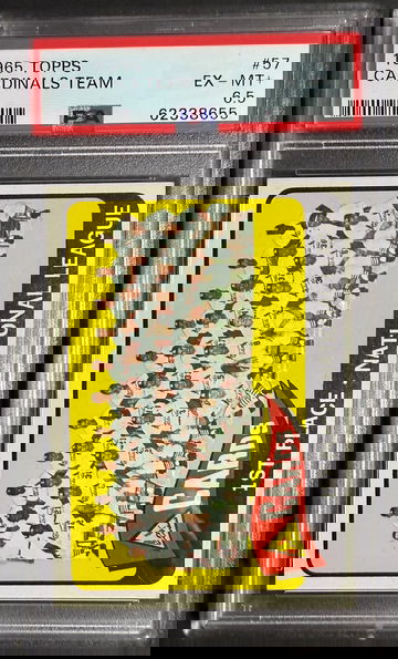 1965 TOPPS #57 CARDINALS TEAM 1st PLACE NL PSA 6.5 EX-MT+