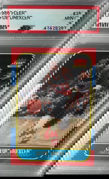 Clyde Drexler Rookie - 1986 Fleer #26 - PSA 9 Mint