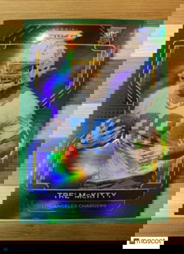 Tre’ Mckitty 2021 Prizm Green Prizm Rookie Card No. 416 Los Angeles Chargers