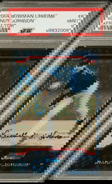 2004 Bowman Chrome #8 Randy Johnson Xfractor # /172 PSA 9 MINT Population 2 SSP