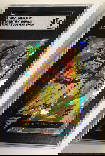 2020-21 Panini Flux #202 Anthon Edwards Fanatics Silver Cracked Ice Prizm MT