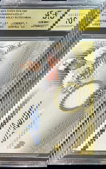 2023 Topps Tier One ADLEY RUTSCHMAN ROOKIE AUTOGRAPH RELIC /99 BGS 9.5