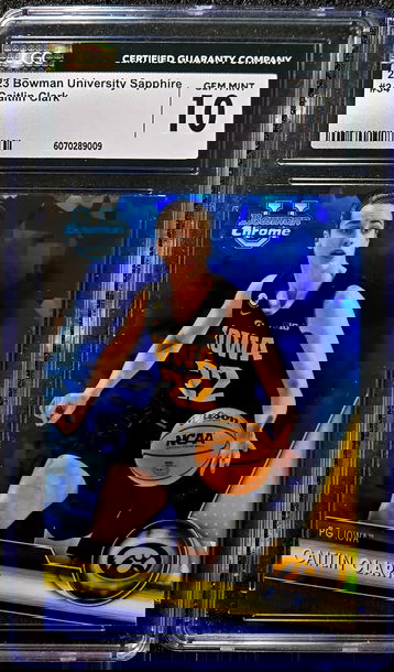 2023 Bowman University Sapphire #34 CAITLIN CLARK Rookie RC Gem Mint CGC 10 