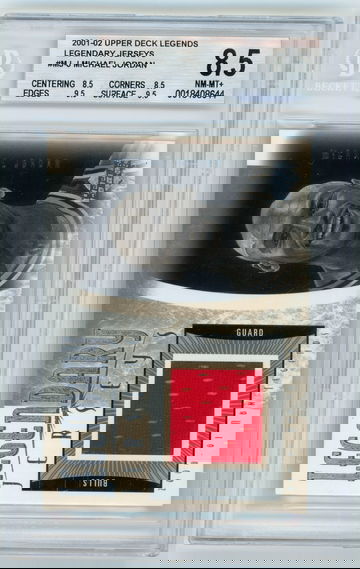 MICHAEL JORDAN 2001-02 Upper Deck Legends Legendary Jersey Patch BGS 8.5