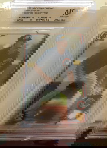 2015 BOWMAN CHROME PROSPECTS KRIS BRYANT ROOKIE RC BGS 10 PRISTINE