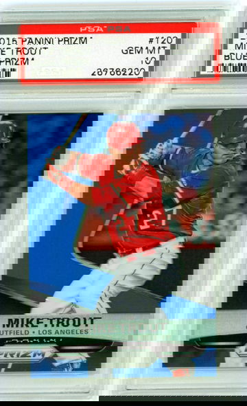 2015 Panini Prizm #120 Mike Trout Blue Prizm PSA 10 GEM MINT!