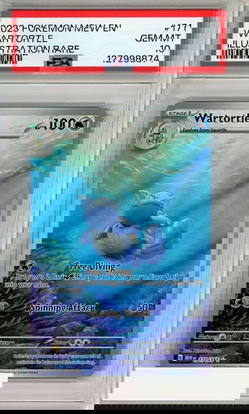 2023 POKEMON MEW EN-151 WARTORTLE #171 ILLUSTRATION RARE PSA 10 GEM MT