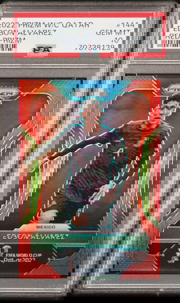 Edson Alvarez Red Prizm PSA 10 World Cup Qatar 27/399 Mexico #144 2022