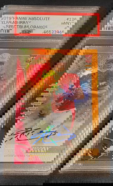 2019 Kyler Murray Absolute Spectrum Orange Auto /35 PSA 9