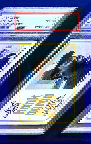 1974 Topps #1 Hank Aaron 755 HR King Sharp Centered Braves HOF PSA 8 NM MINT