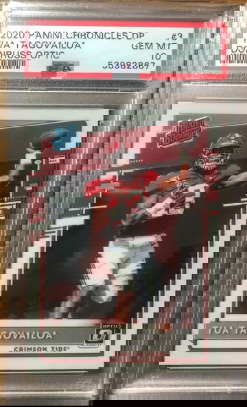 2020 Panini Chronicles Draft Picks Tua Tagovailoa Donruss Optic PSA 10