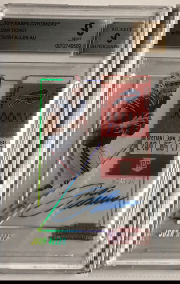2018 Josh Allen Rookie Ticket Clear Acetate Variation /10 BGS 9 Auto 9 Mint