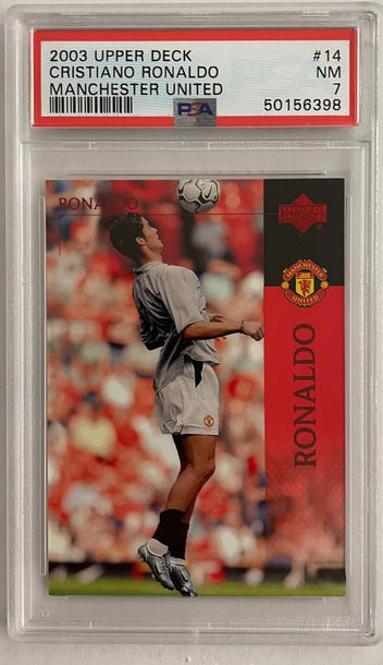 2003 UPPER DECK MANCHESTER UNITED CRISTIANO RONALDO #14 PSA 7