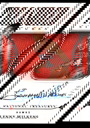 2022 Panini National Treasures Treasured Lenny Wilkens #TS-LWK Auto /25