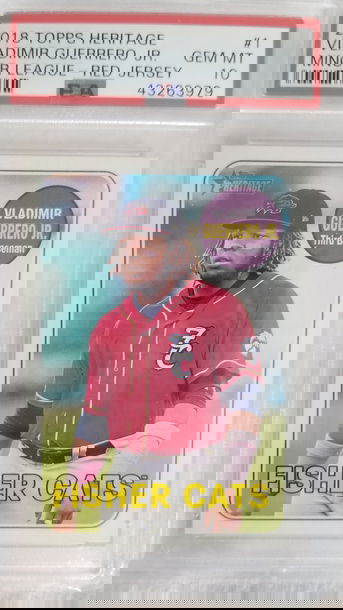 2018 Vladimir Guerrero Topps Heritage Red Jersey PSA 10 