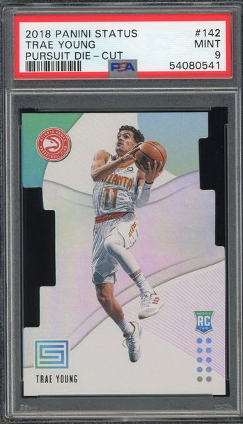 Trae Young 2018-19 Panini Status Pursuit Diecut PSA 9 Rookie RC SP SSP Mint #142